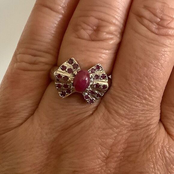 NWT 𝅺STERLING SILVER 925 RED RUBY RING SIZE US 7.5​​ - Picture 6 of 6